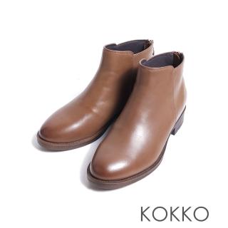 【KOKKO】秀氣百搭柔軟綿羊皮軟Q短靴(棕色)