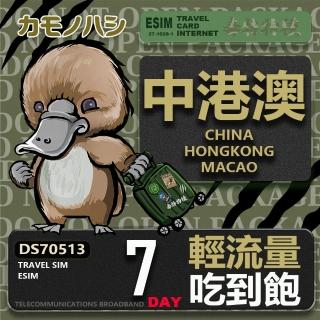 【鴨嘴獸Platypi.IF】中港澳eSIM 7日 吃到飽 免插卡網絡卡(中國 香港 澳門 上網 免插卡上網絡卡)