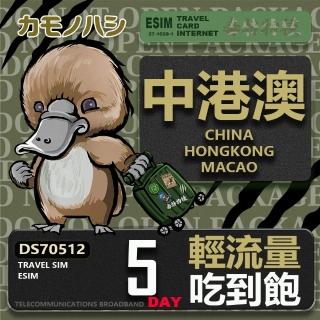 【鴨嘴獸Platypi.IF】中港澳eSIM 5日 吃到飽 免插卡網絡卡(中國 香港 澳門 上網 免插卡上網絡卡)