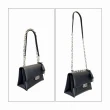 【Michael Kors】人氣Cece系列氣質黑x銀鍊側斜肩背兩用包/ 中(35S3S0EF80-BLACK)