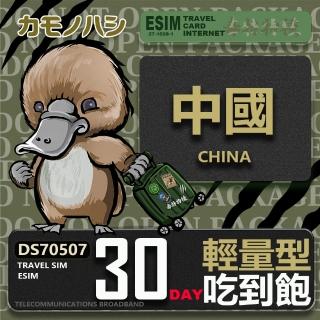 【鴨嘴獸Platypi.IF】中國eSIM 30日 輕量型 吃到飽 免插卡網絡卡(中國上網絡卡 免插卡 輕流量上網絡卡)
