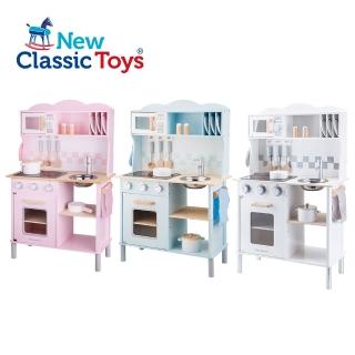 【New Classic Toys】聲光小主廚木製廚房玩具-三色可選(透過ST安全玩具檢驗 配件12件組)