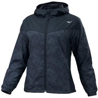 【MIZUNO 美津濃】外套 女款 運動外套 風衣外套 防潑水 黑 32TEB75309