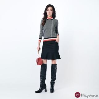 【KeyWear 奇威名品】甜美風格魚尾層次短裙