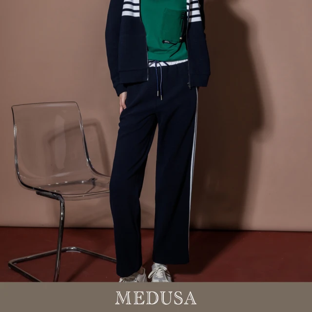 MEDUSA 曼度莎 現貨-白色條紋運動風運動褲（M-XL）｜女休閒長褲 運動長褲(501-7020B)