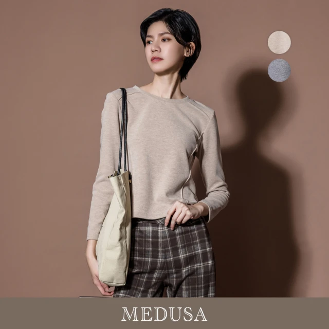 MEDUSA 曼度莎 現貨-切線素面內搭上衣 - 2色（M-XL）｜女休閒上衣 女上衣(501-11101)