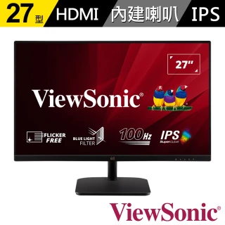 【ViewSonic 優派】VA2732-MH  27型 IPS 100Hz 護眼電腦螢幕(內建喇叭/1ms)