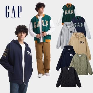 【GAP】男裝 Logo布章連帽/刺繡立領/印花圓領外套-多款可選(639207&619672&636015)