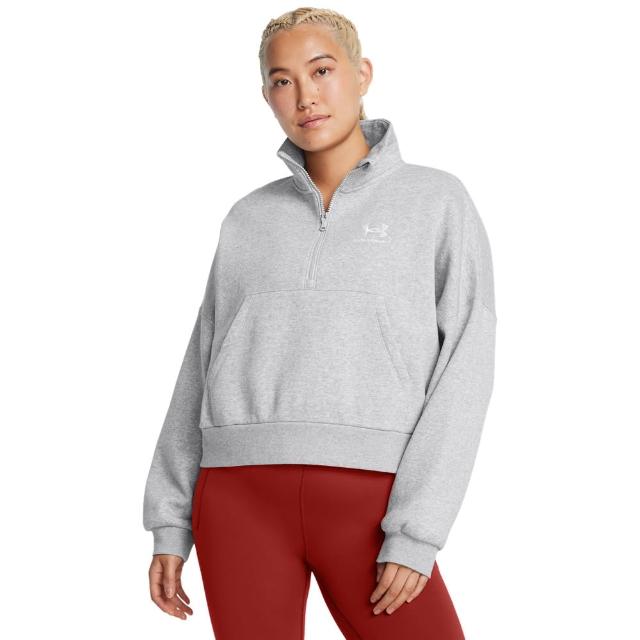 【UNDER ARMOUR】UA官方直營 女 Icon Fleece 半開襟長袖上衣_1386460-011(灰色)