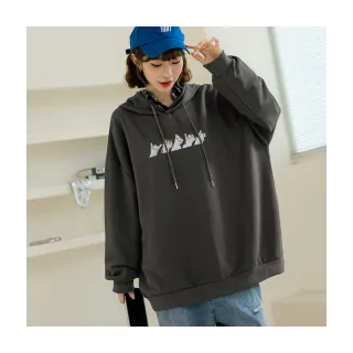 【OB 嚴選】調皮小貓印花連帽長袖上衣 《AB19932》