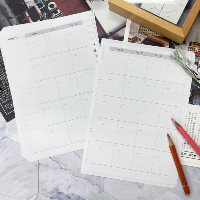 【SEASON 四季紙品禮品】25K20孔活頁紙 月計劃 週計劃(A5 內頁 補充頁 LL252006)