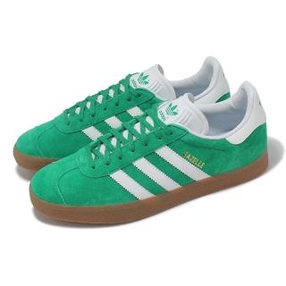 【adidas 愛迪達】休閒鞋 Gazelle 男鞋 綠 白 三條紋 麂皮 膠底 復古 愛迪達(IG0671)