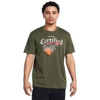 【UNDER ARMOUR】UA 男 HW HOOPS CERTIFIED 籃球短袖T-Shirt 1387376-390(軍綠色)