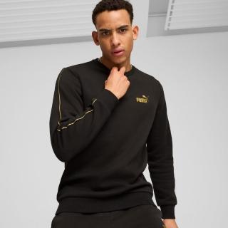 【PUMA】長袖上衣 男款 運動 大學T 歐規 MINIMAL GOLD TAPE 黑 68529001