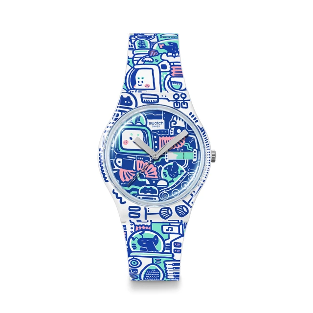 SWATCH Gent 原創系列手錶 B-BOT 男錶 女錶 手錶 瑞士錶 錶(34mm)