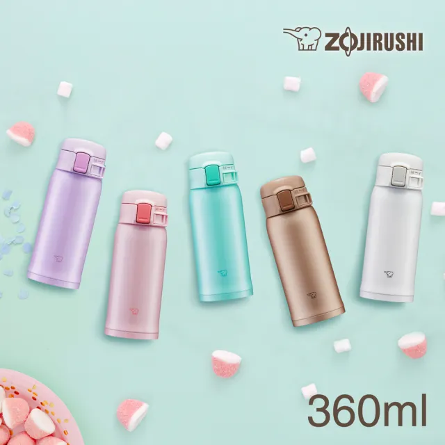 【ZOJIRUSHI 象印】買1送1 不鏽鋼彈開式保溫杯360ml+360ml(SM-SR36E+SM-SR36E)