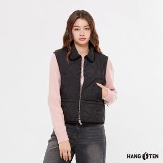 【Hang Ten】女裝-正韓韓國連線-絎縫鋪棉上班穿搭修身背心(黑)