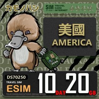 【鴨嘴獸Platypi.IF】美國eSIM 10天20GB 上網絡卡 旅遊卡(美國 上網絡卡)