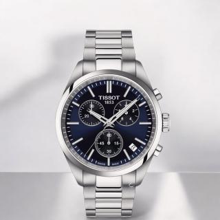 【TISSOT 天梭】官方授權 PR100 SPORT 運動時尚計時腕錶-40mm/深邃藍(T1504171104100)