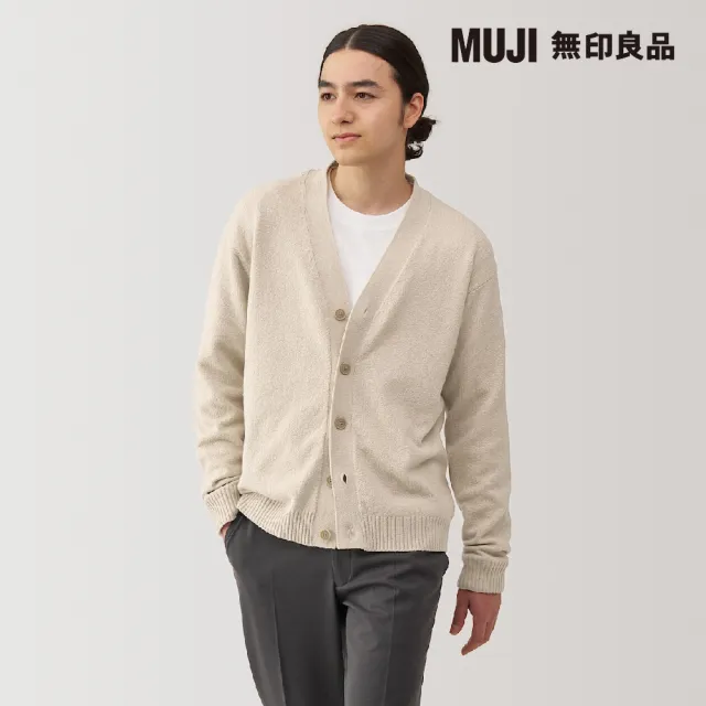 【MUJI 無印良品】男大豆纖維中密織V領開襟衫(共4色)