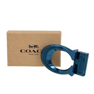 【COACH】經典品牌C字LOGO金屬皮帶扣禮盒組(金屬藍)