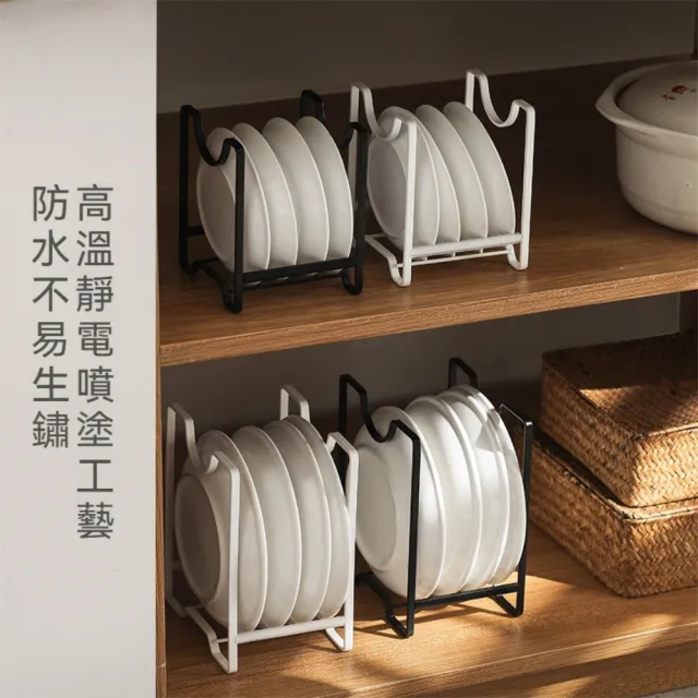 【Dagebeno荷生活】邊角圓潤防撞膠條瀝水碗碟架 多功能鍋蓋盤子防鏽立式餐盤架(大號1入)