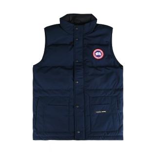 【CANADA GOOSE】CANADA GOOSE Freestyle左胸標誌刺繡LOGO布章設計聚酯纖維羽絨背心(男款/深藍)