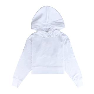 【CANADA GOOSE】CANADA GOOSE Muskoka立體字母LOGO橡膠標設計純棉圓領落肩連帽T恤(女款/白)