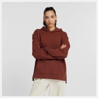 【NEW BALANCE】NB 長袖上衣 女款 運動 帽T 美規 咖啡 WT43512ROK