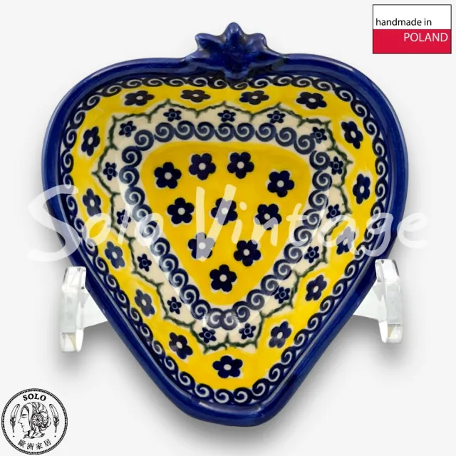 【波蘭陶】SOLO歐洲家居 正版原裝 波蘭原廠手繪 Vena 15CM 草莓造型碗 飯碗 點心碗 水果碗 日系小藍花系列