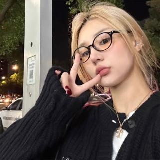 【MoonDy】眼鏡 素顏神器 玳瑁眼鏡 橢圓鏡框 小框眼鏡 可配自行配度數 書呆子眼鏡 樹酯眼鏡 TR9