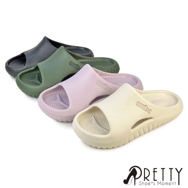 【Pretty】男女 台灣製拖鞋 防水 輕量 厚底拖鞋 室內 舒壓(4色/23-27)