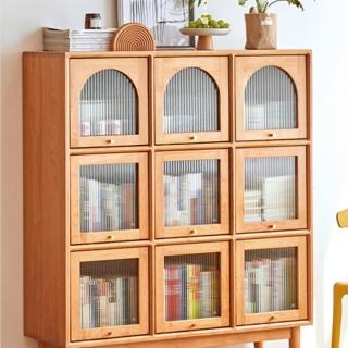 【Taoshop 淘家舖】HN 日式原木無印風 書櫃展示櫃邊櫃 復古餐邊櫃暖暖九鬥櫃 JM-M9048(橫3豎3櫻桃色)
