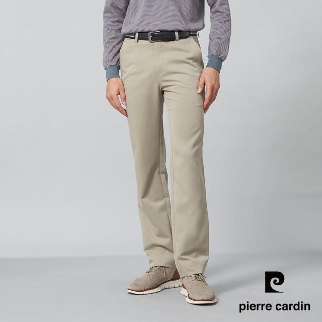 【pierre cardin 皮爾卡登】商務休閒 男款 平口休閒長褲-卡其色(5245872-84)