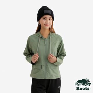 【Roots】Roots女裝- 平織連帽外套(橄欖綠)