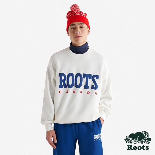 【Roots】Roots中性-RETRO 圓領上衣(白色)