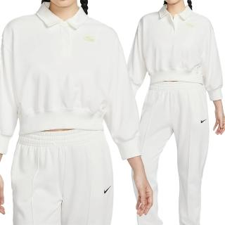 【NIKE 耐吉】PHNX FLC Crop Polo GC 女款 米白色 Polo衫 寬鬆 運動長袖 HQ7395-133