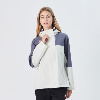 【KAPPA】官方直營 女款 10K防水內刷毛撞色風衣外套(高防風 防水技術)