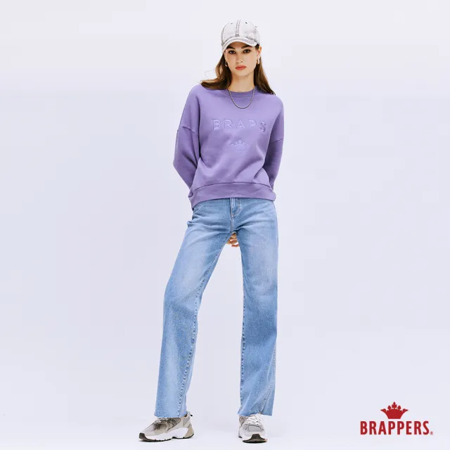 【BRAPPERS】女款 BRAPS繡花圓領厚T(紫)