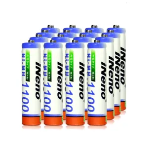 【iNeno】高容量鎳氫充電電池1100mAh 4號/AAA 16顆入+鎳氫電池液晶充電器