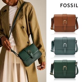 【FOSSIL 官方旗艦館】Zoey 翻蓋真皮斜揹包(多色可選)