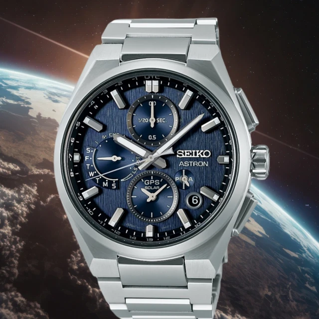 SEIKO 精工 Astron GPS衛星對時 鈦金屬 雙時區計時腕錶 聖誕禮物(SSH161J1/5X83-0AE0B 藍)