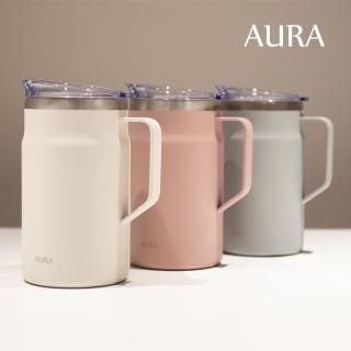 【AURA 艾樂】買1送1 不銹鋼保溫馬克杯600ml(咖啡杯/辦公室杯/保溫杯)