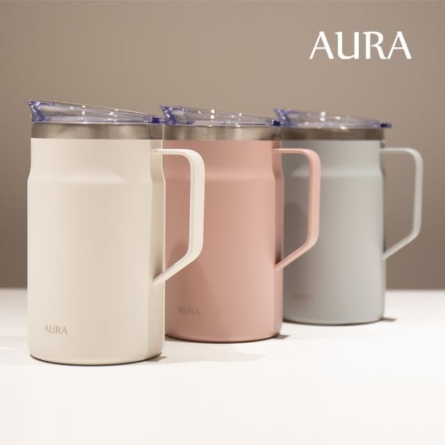 【AURA 艾樂】買1送1_不銹鋼保溫馬克杯600ml(咖啡杯/辦公室杯/保溫杯)