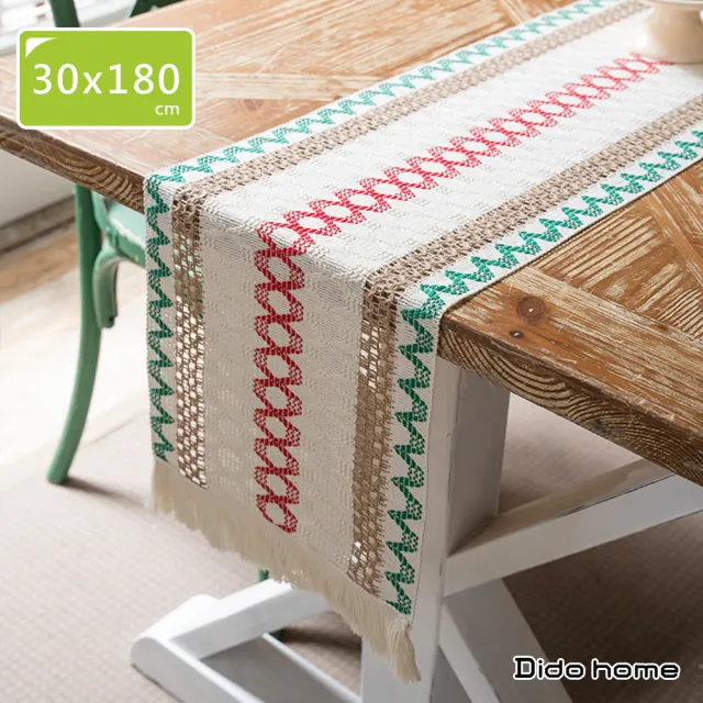 【Dido home】北歐風格 棉麻編織長桌巾桌旗 裝飾桌布-交錯(HM164)
