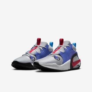 【NIKE 耐吉】籃球鞋 女鞋 大童 運動鞋 包覆 緩震 AIR ZOOM CROSSOVER 2 GS 灰藍紅 FB2689-003(3C5078)