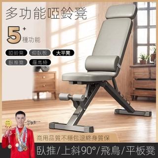 【裕馳運動旗艦店】多功能啞鈴椅 舉重椅 啞鈴凳 健身椅 重訓椅(輕奢款+拉力繩+靠墊 預購15天)