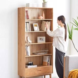 【Taoshop 淘家舖】HN - 日式原木無印風｜貝裡超大空間｜置物架書架書櫃 F8171(貝裡書櫃（B款）)