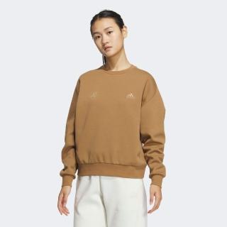 【adidas 愛迪達】運動上衣 長袖上衣 大學T 衛衣 女上衣 LOUNGE CREW SWT(JJ3578)