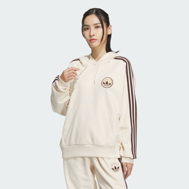 【adidas 愛迪達】運動上衣 連帽上衣 帽T 女上衣 SPO HOODIE(JC6853)